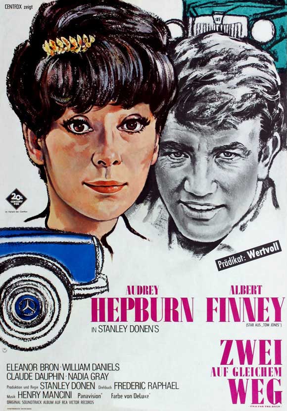 Two for the Road Movie Poster Print showcasing classic cinema art.