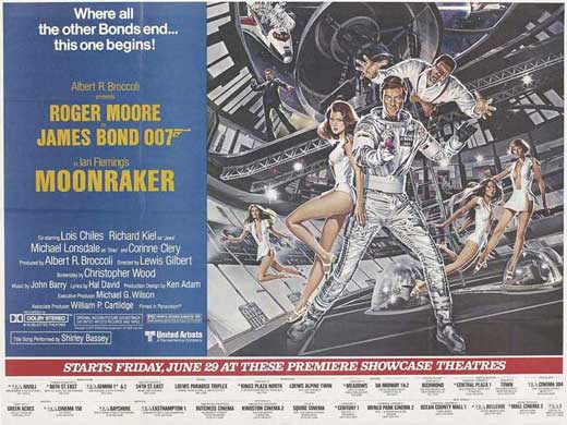 Moonraker Movie Poster Print featuring iconic James Bond imagery.