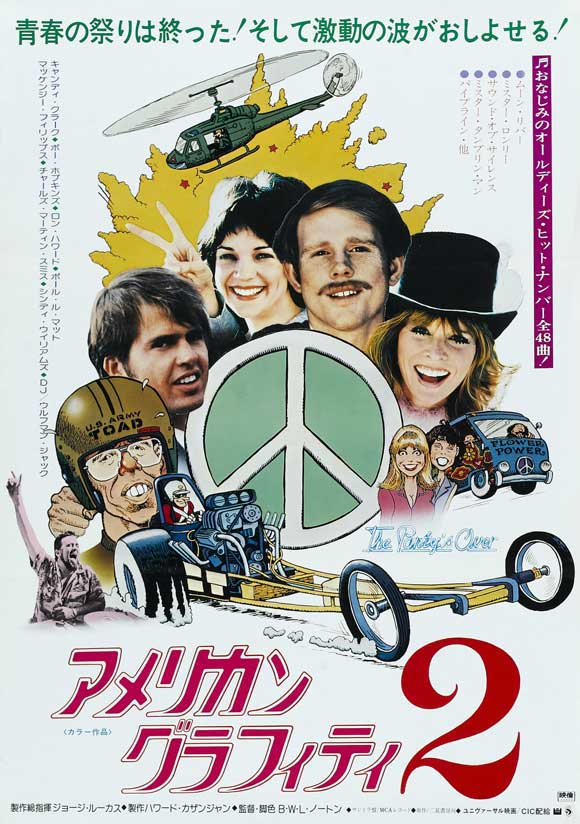 More American Graffiti Movie Poster Print featuring vibrant colors and iconic imagery.