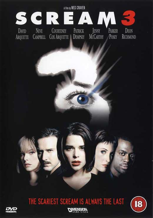 Scream 3 Movie Poster Print featuring iconic horror imagery.
