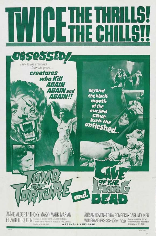 Tomb of Torture Movie Poster Print showcasing chilling horror imagery.