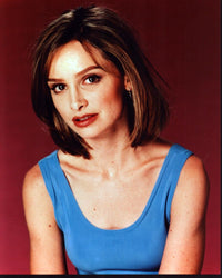 Calista Flockhart in blue tank top photo print.