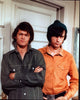 Micky Dolenz in gray shirt and Michael Nesmith in orange shirt photo print