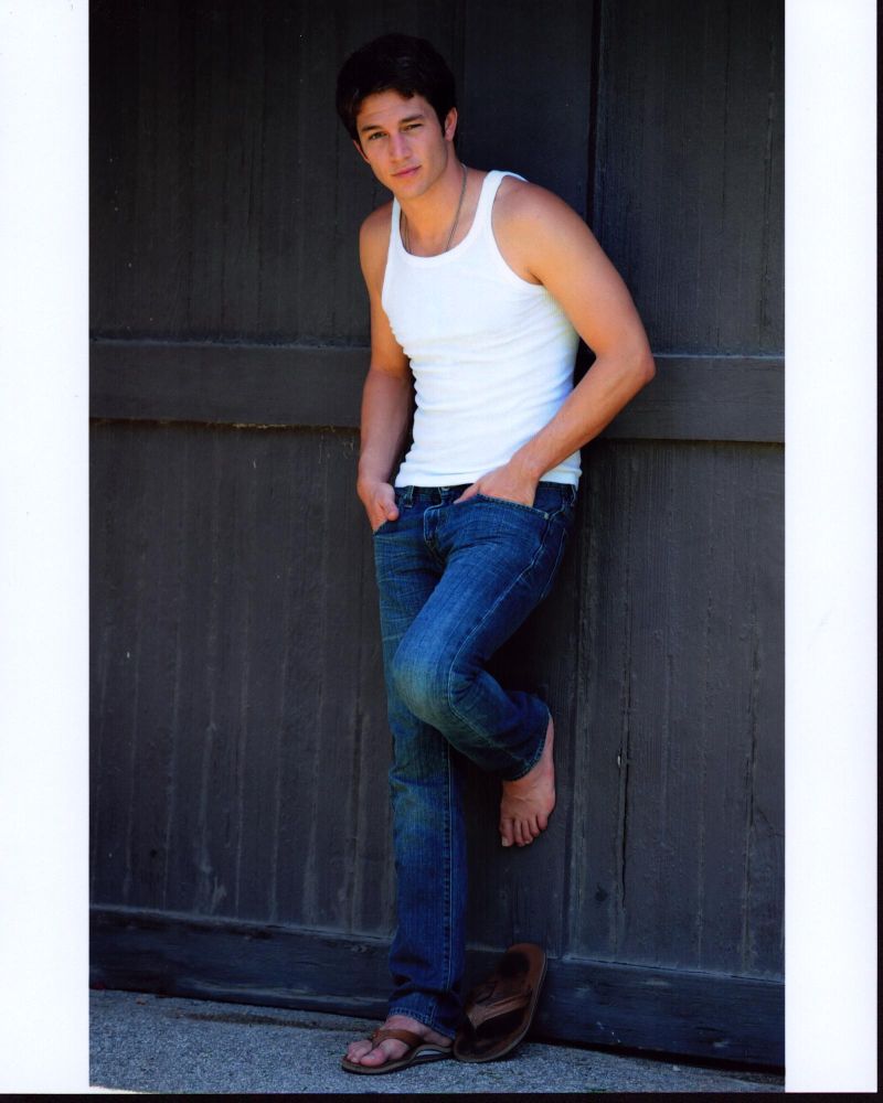 Bobby Campo Barefoot Photo Print in Jeans and Tank Top