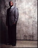 Steve Harris photo print in gray suit, iconic rock musician.