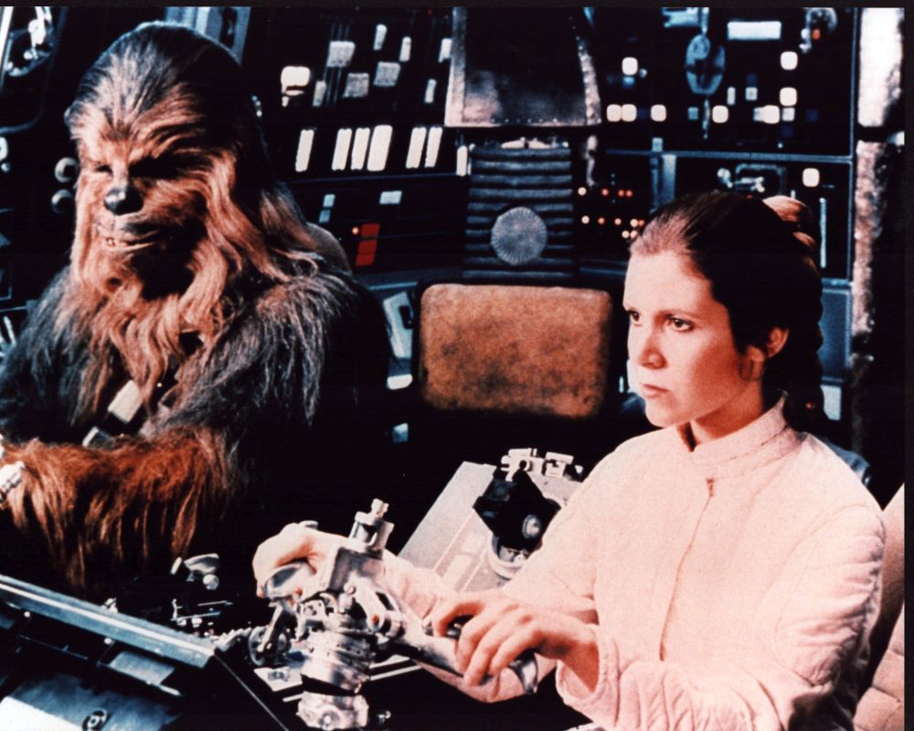 Peter Mayhew and Carrie Fisher in Star Wars: Episode V - The Empire Strikes Back photo print