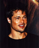 Brad Pitt smiling photo print in black shirt