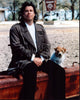 John Travolta in trench coat with dog photo print