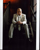 Tito Ortiz photo print in white striped suit on stairs
