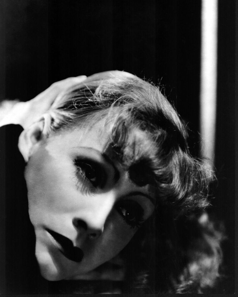 Greta Garbo side profile black and white photo print.