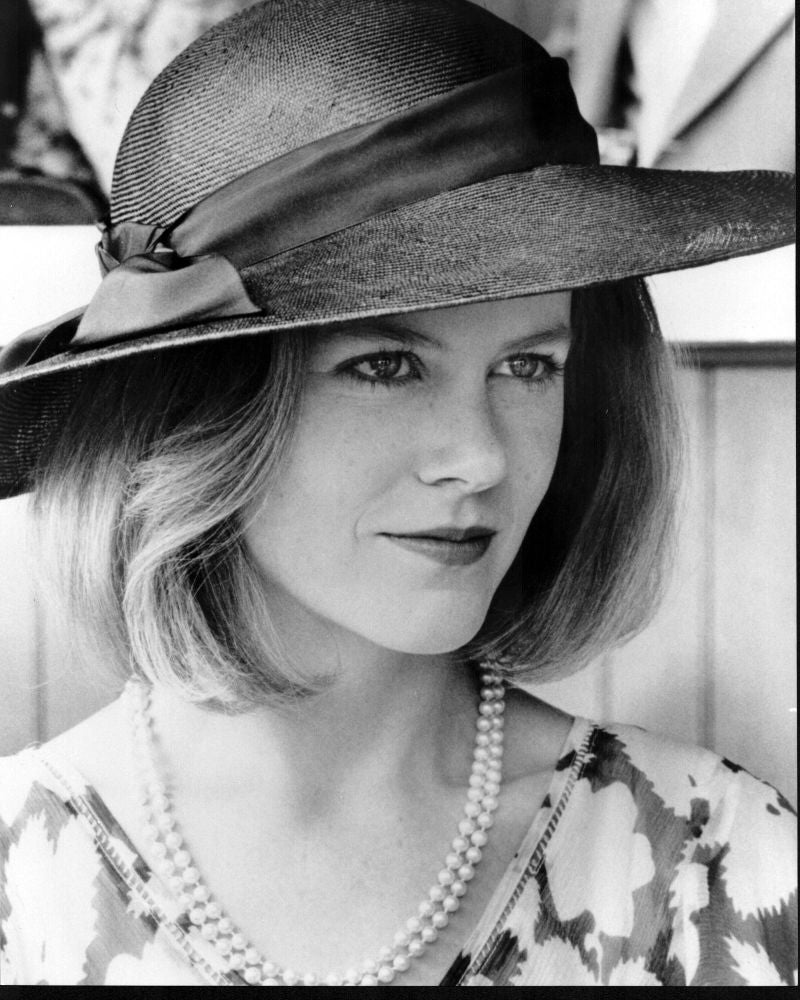Nicole Kidman in Hat and Pearls Black and White Photo Print