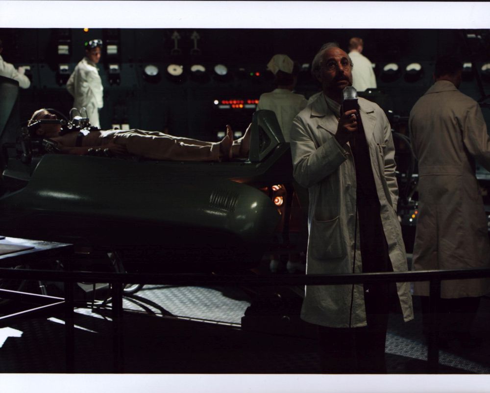 Chris Evans and Stanley Tucci in laboratory scene from Captain America: The First Avenger photo print.