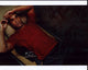 Lucien Laviscount laying in cot next to a bloody wall photo print