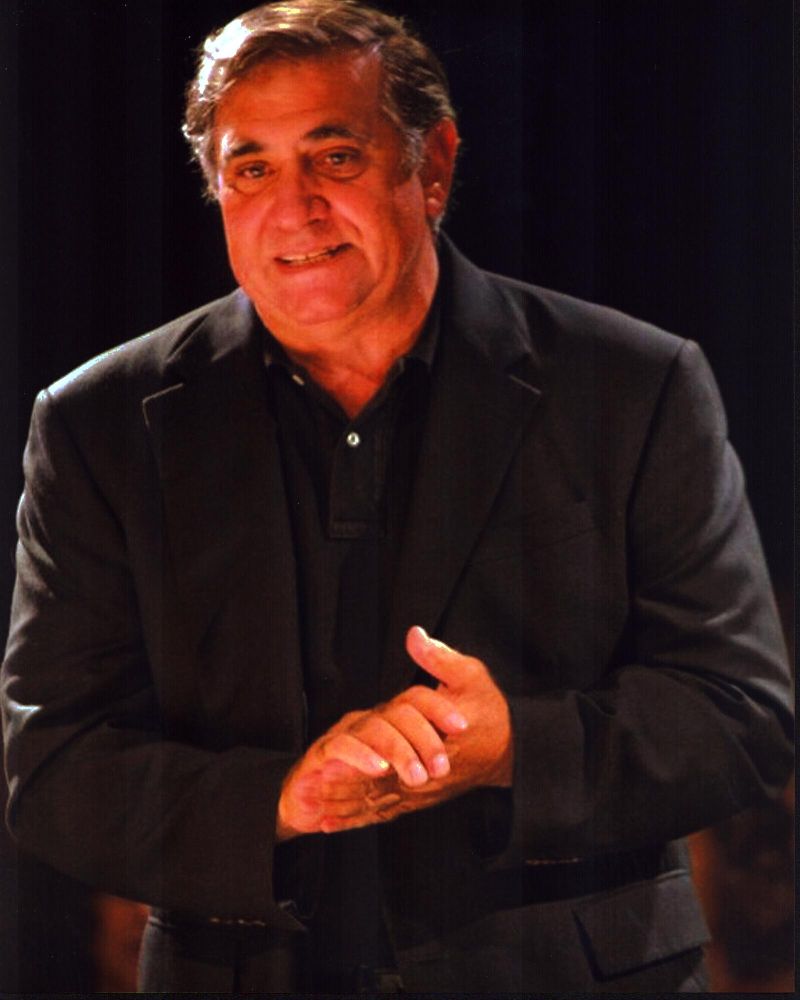 Dan Lauria photo print in black shirt and blazer