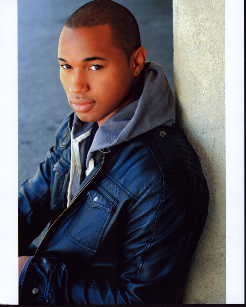 Tye White photo print in leather jacket and hoodie