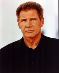 Harrison Ford photo print in black blazer on a white background