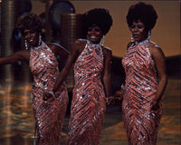 The Supremes in pink and silver sequin dresses photo print.