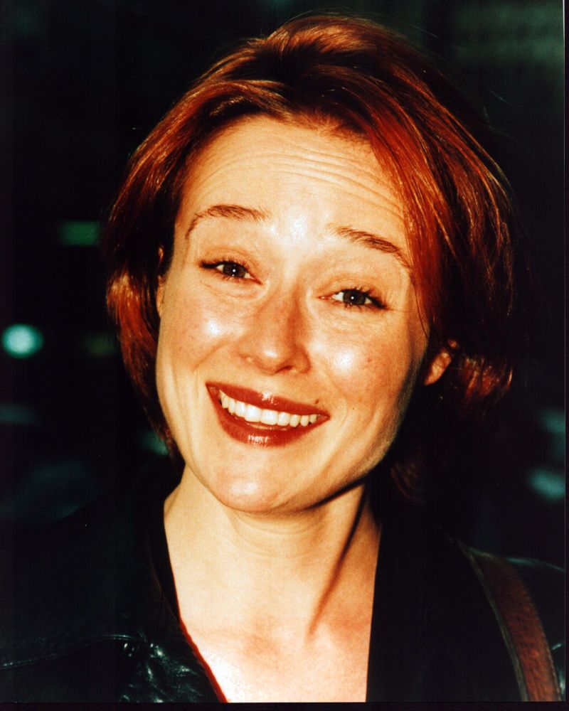 Jennifer Ehle close up photo print in a black leather jacket