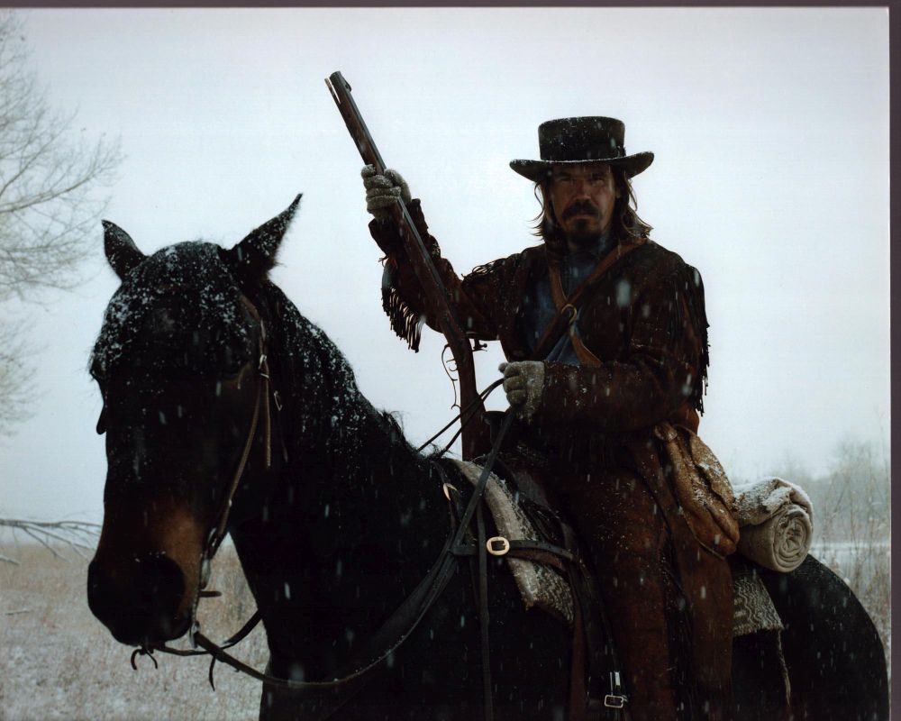 Josh Brolin photo print on horse with shotgun from Into the West.