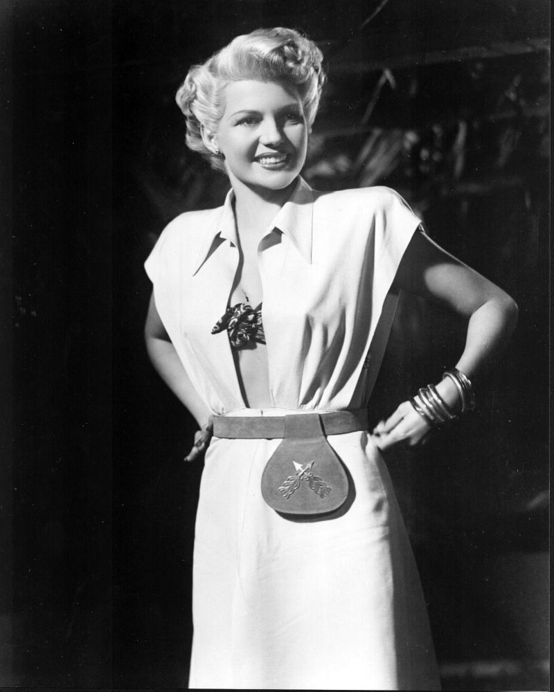 Rita Hayworth black and white photo print with hands on hips