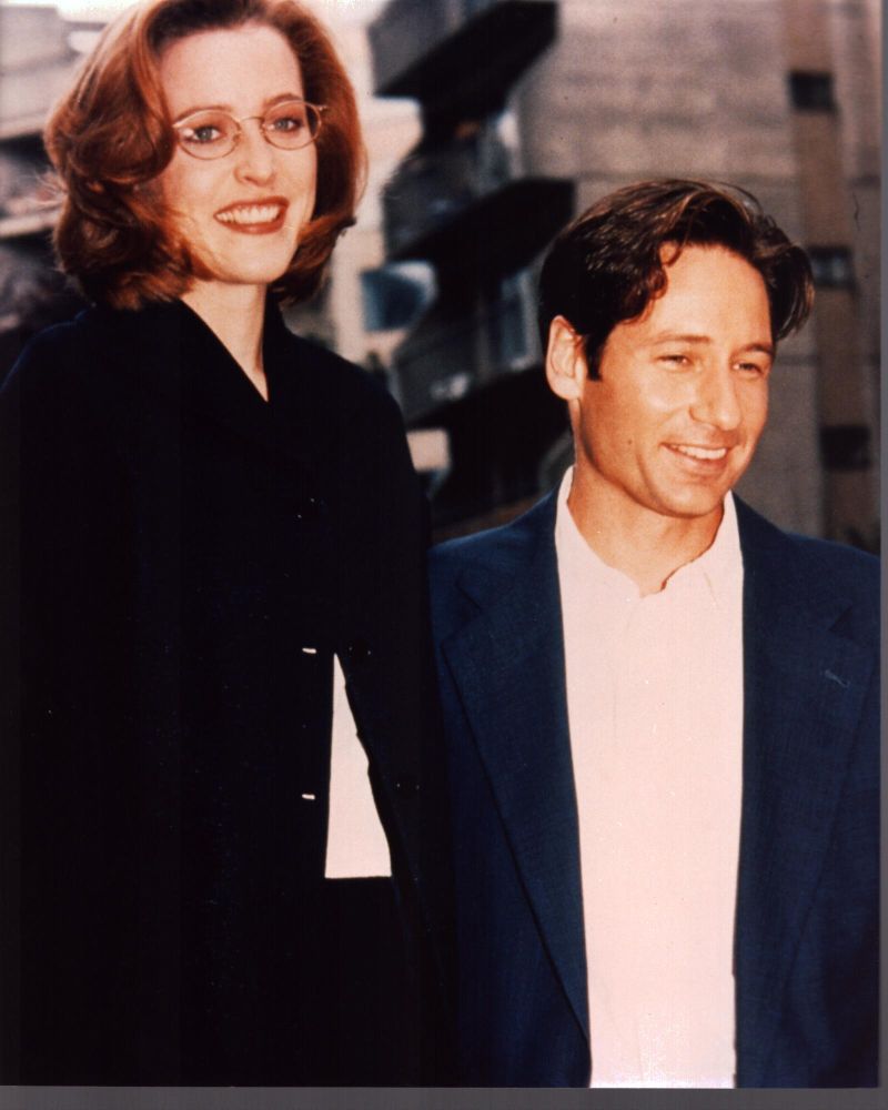 Gillian Anderson and David Duchovny at X-Files event photo print.