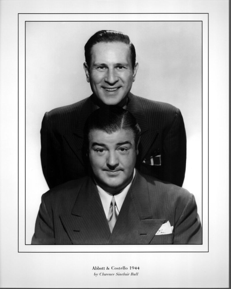 Abbott & Costello 1944 black and white photo print