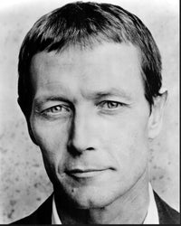Close-up black and white photo print of Robert Patrick.