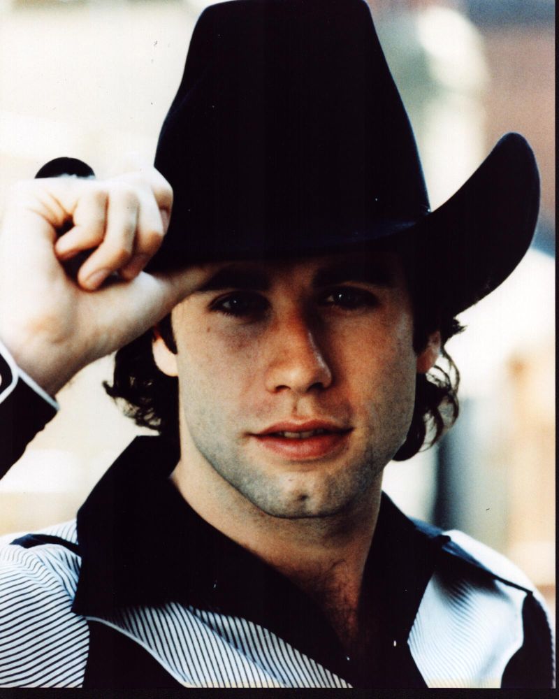 John Travolta Urban Cowboy photo print featuring actor in cowboy hat.