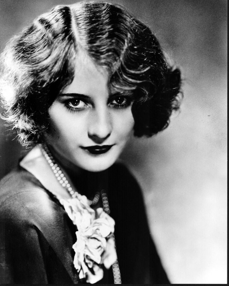 Barbara Stanwyck Black and White Headshot with Pearl Necklace Photo Print