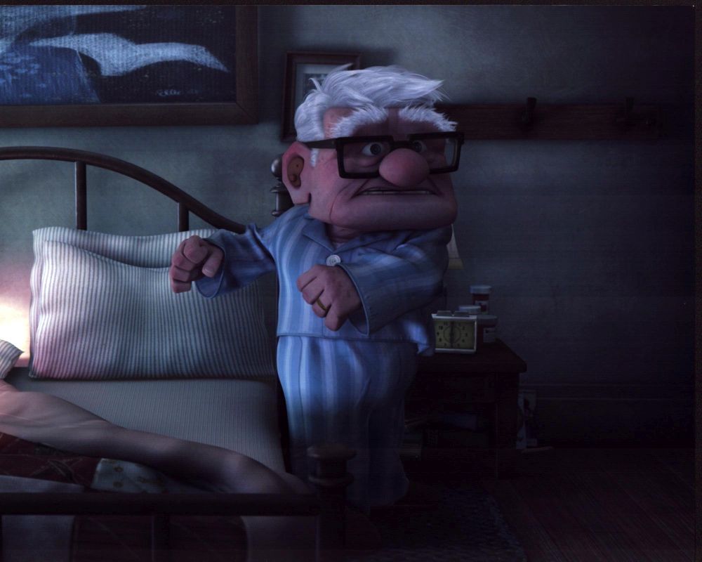 Ed Asner Cracking Back In Up Photo Print featuring Carl Fredricksen.