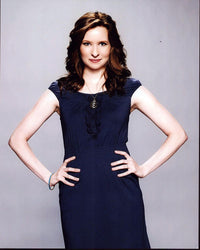 Lennon Parham in blue dress photo print