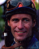 Close-up photo print of Gary Stevens in jockey gear