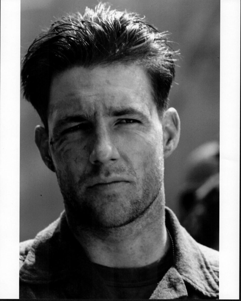 Black and white photo print of Edward Burns close-up in Saving Private Ryan.