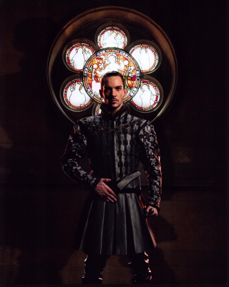Jonathan Rhys Meyers photo print in front of stained glass window from The Tudors.