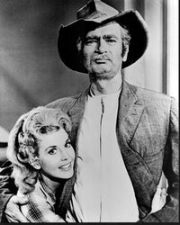 Donna Douglas and Buddy Ebsen black and white photo print from The Beverly Hillbillies.