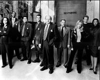 NYPD Blue Cast Black and White Photo Print showcasing iconic television characters.
