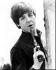 Paul McCartney blowing on gun black and white photo print.