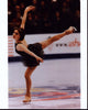 Sarah Hughes skating in black costume photo print