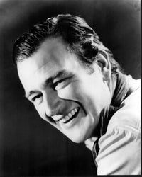 John Wayne laughing black and white photo print
