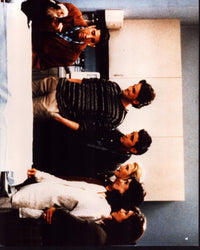 Cast of Friends with Monkey Photo Print featuring iconic TV show characters.