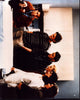 Cast of Friends with Monkey Photo Print featuring iconic TV show characters.
