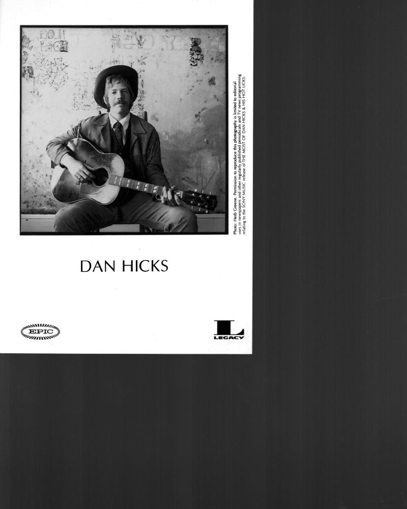 Dan Hicks Black and White Photo Print with Guitar