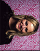 Amy Poehler photo print in black mesh top with pink background
