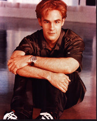 James Van Der Beek sitting on ground photo print