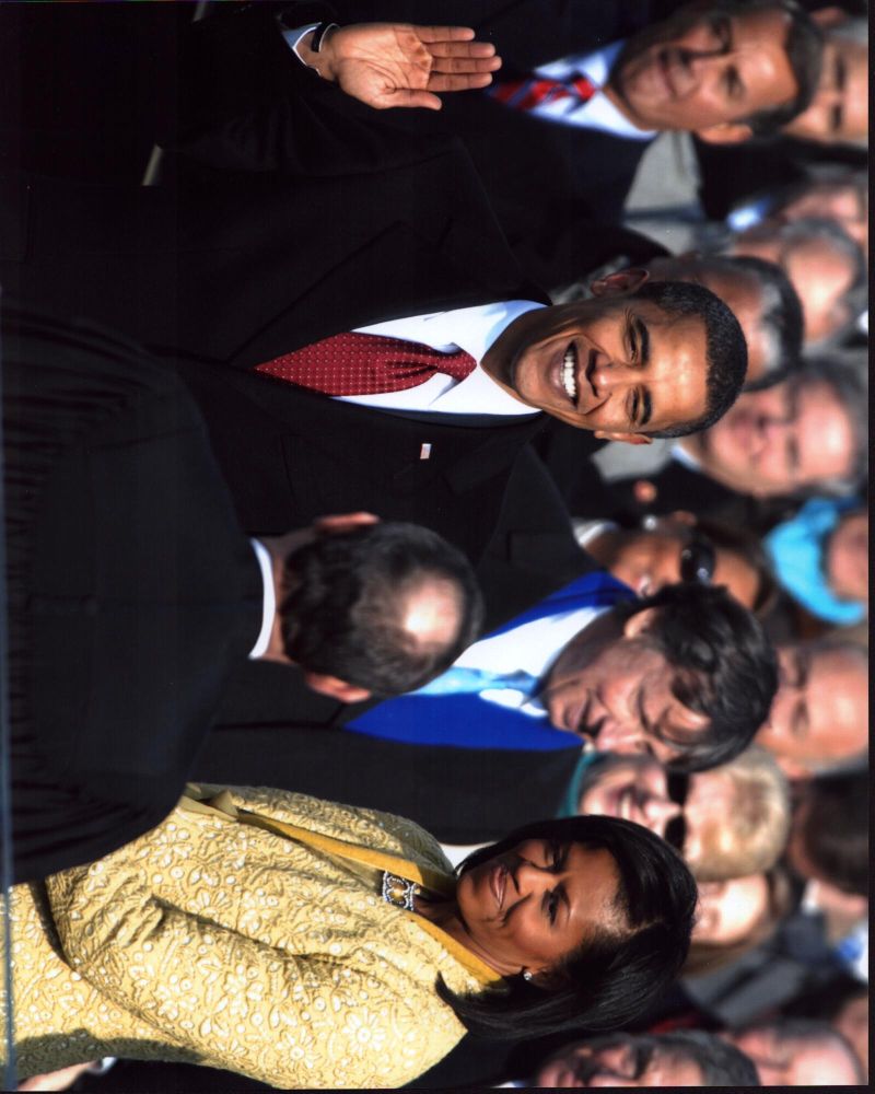 Barack Obama being sworn in as President of the United States photo print.