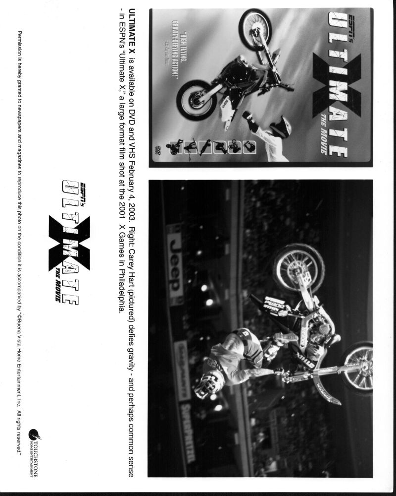Ultimate X DVD Ad Black and White Photo Print showcasing classic cinema artwork.