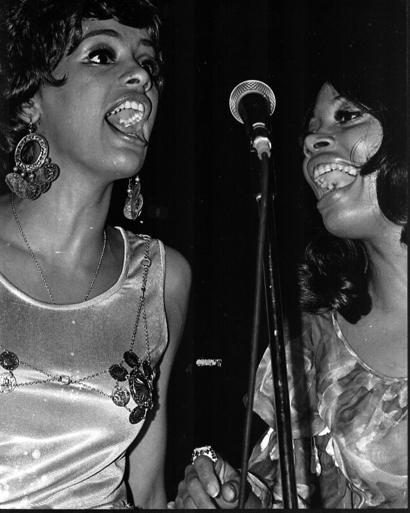 Marilyn McCoo and Florence LaRue black and white photo print
