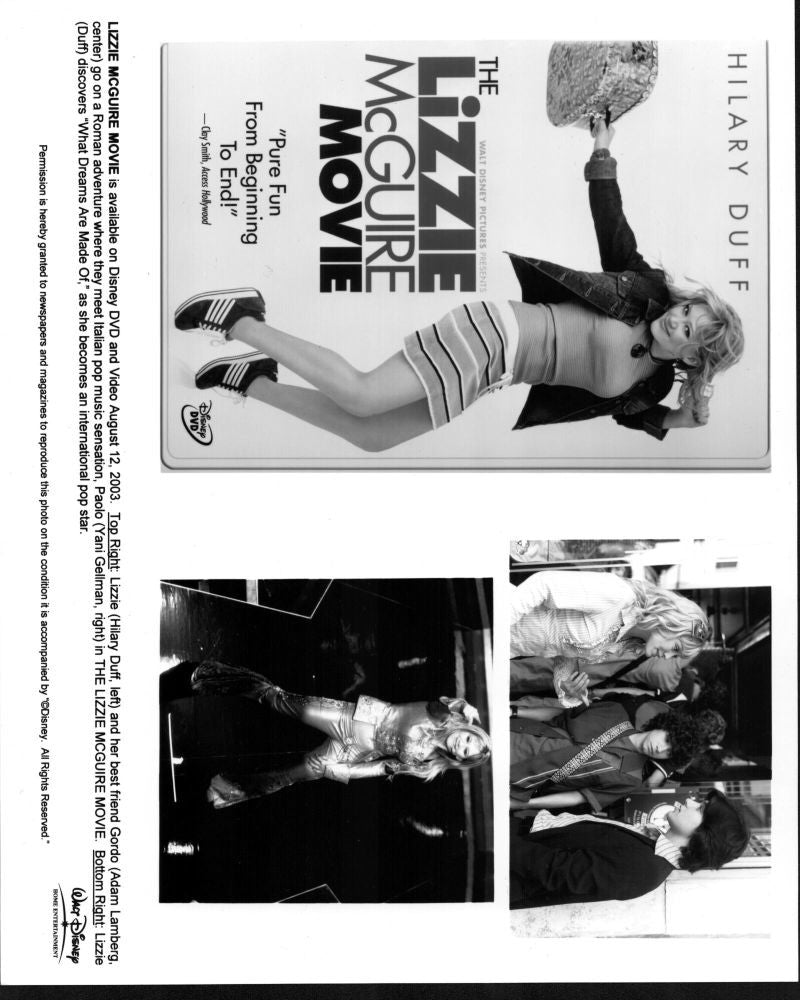 The Lizzie McGuire Movie DVD Advertisement Black and White Photo Print
