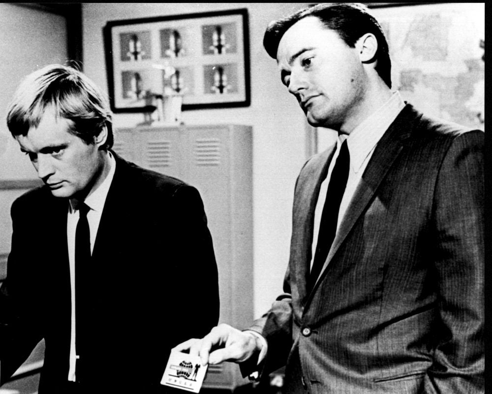 David McCallum and Robert Vaughn in The Man From U.N.C.L.E. Black and White Photo Print