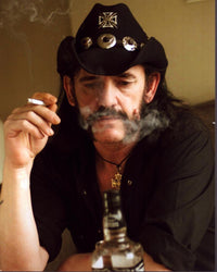 Lemmy Kilmister Smoking Cigarette with Jack Daniel's Photo Print